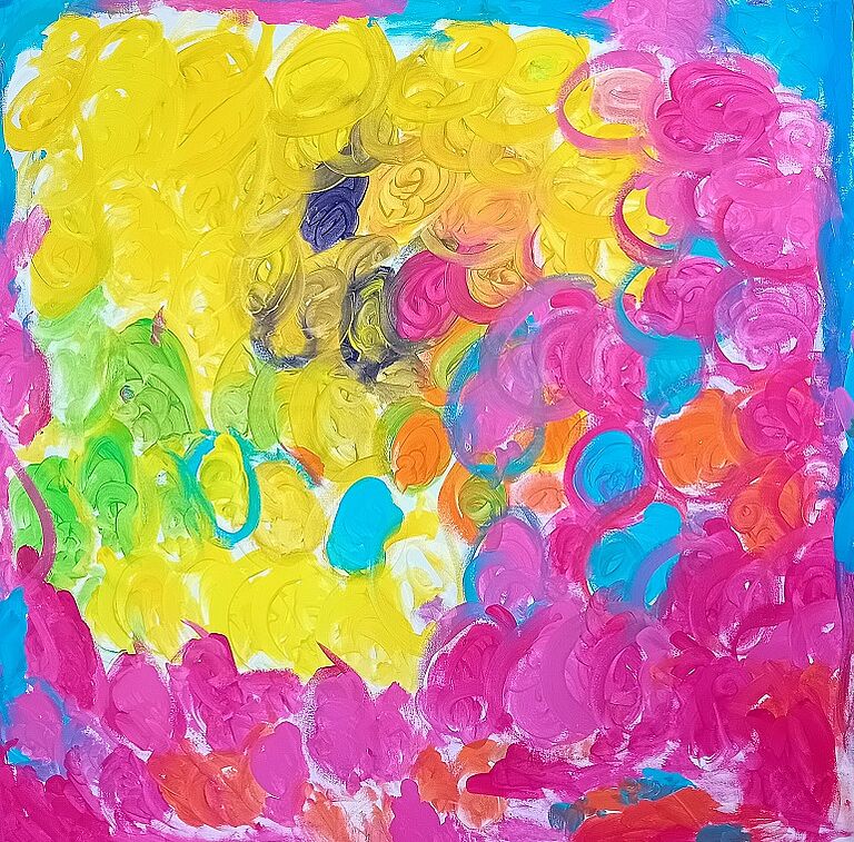 Gouache auf Leinwand 100 x 100 cm