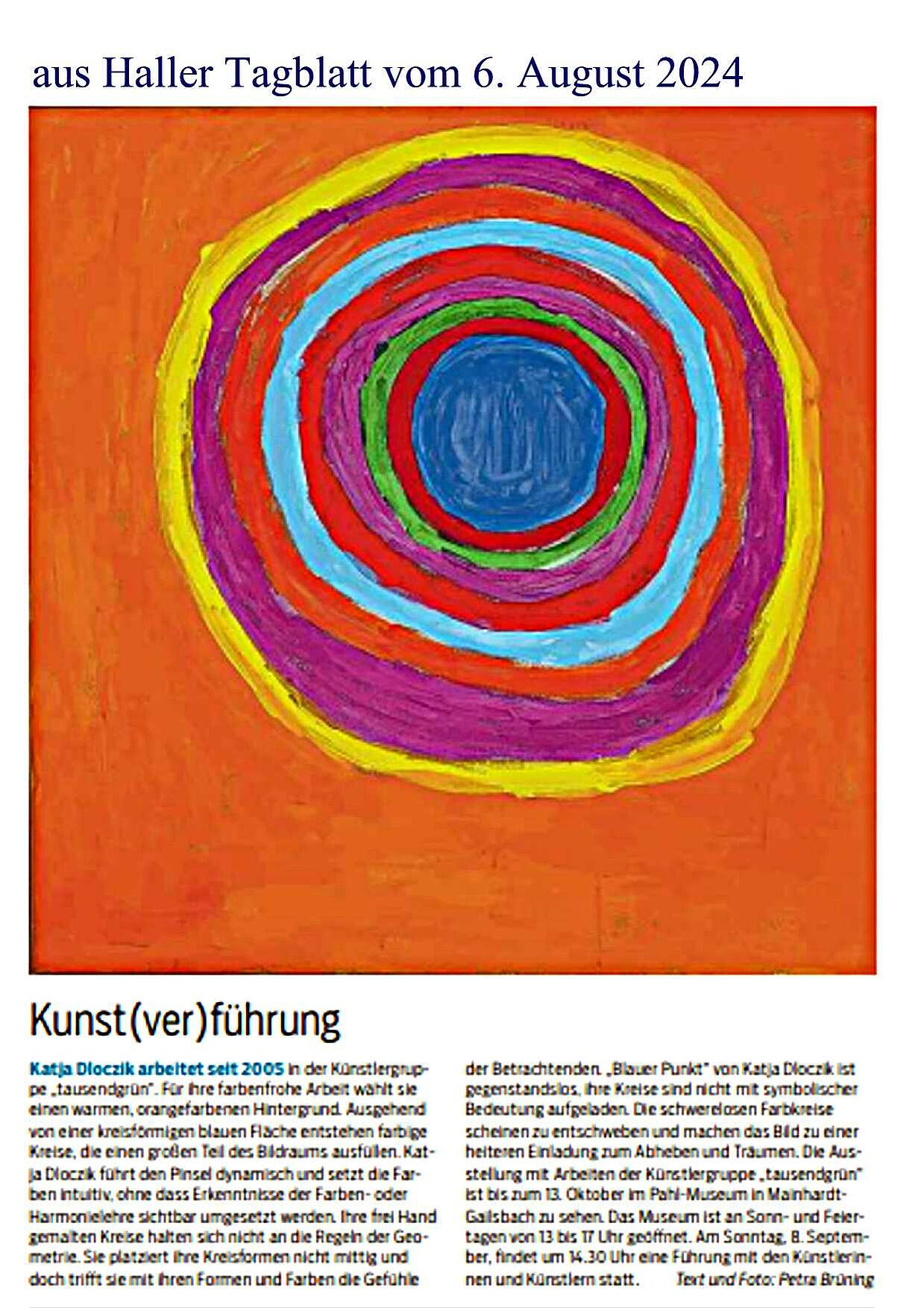 Artikel Haller Tagblatt 5.8.24